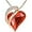 21 - Jan & July - Carnelian Red, variant on Rose Gold Plated Necklace for Women: Heart Shaped Orange Healing Crystals Center, Dazzling Cubic Zirconia, Hypoallergenic Chain (18"+2"), Jewelry Gifts for Anniversaries and Birthdays
