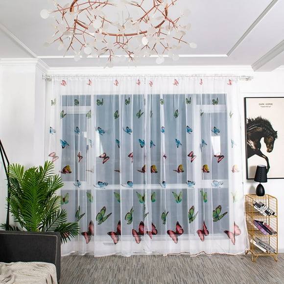 TopLLC Pillow Covers Trees Sheer Curtain Tulle Window Voile Drape Valance Fabric Home Decor for Couch Sofa Bed