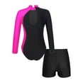 thumbnail image 2 of Haitryli Long Sleeve Gymnastics Leotard Kids Girls with Athletic Shorts Ballet Dance Skating Unitard Dancewear Rose 14, 2 of 7