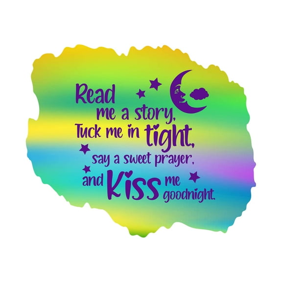 Kiss Me Goodnight Read Me A Story Good Night Sweet Dreams Quote Art Wall Art Sticker Designs Vinyl Stickers For Home House Walls Rooms Windows Bedroom Decoration Size (12x12 inch)