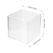 UPOUART Clear Transparent Cube Bank for Secure Money Saving and Cash Storage, Clear Plastic Box