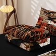 thumbnail image 6 of Homewish Halloween Skull Crows Zipper Twin Comforter Sets with Fitted Sheet and 2 Pillowcases,Vintage Train Zipper Bedding Set,White Orange,Black Reversible,4pcs, 6 of 8