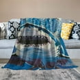thumbnail image 2 of Shiartex  Shark Blanket Gifts for Kids Adults Soft Warm Lightweight Cozy Cartoon Sharks World Throw Blankets for Bed Living Room Sofa Couch Birthday Decor White, 2 of 6