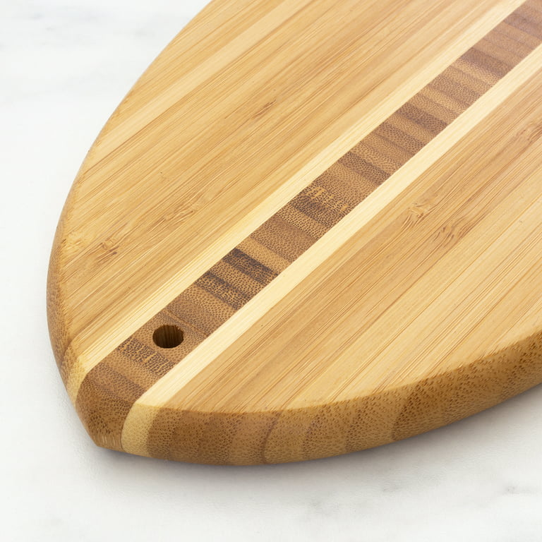Totally Bamboo Lil' Surfer Surfboard Shaped Serving and Cutting Board 