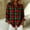 Red, variant on Women Oversized Flannel Shirts, Christmas Lapel Collared Plaid Jackets, Fall Fashion Long Sleeve Blouse Tops