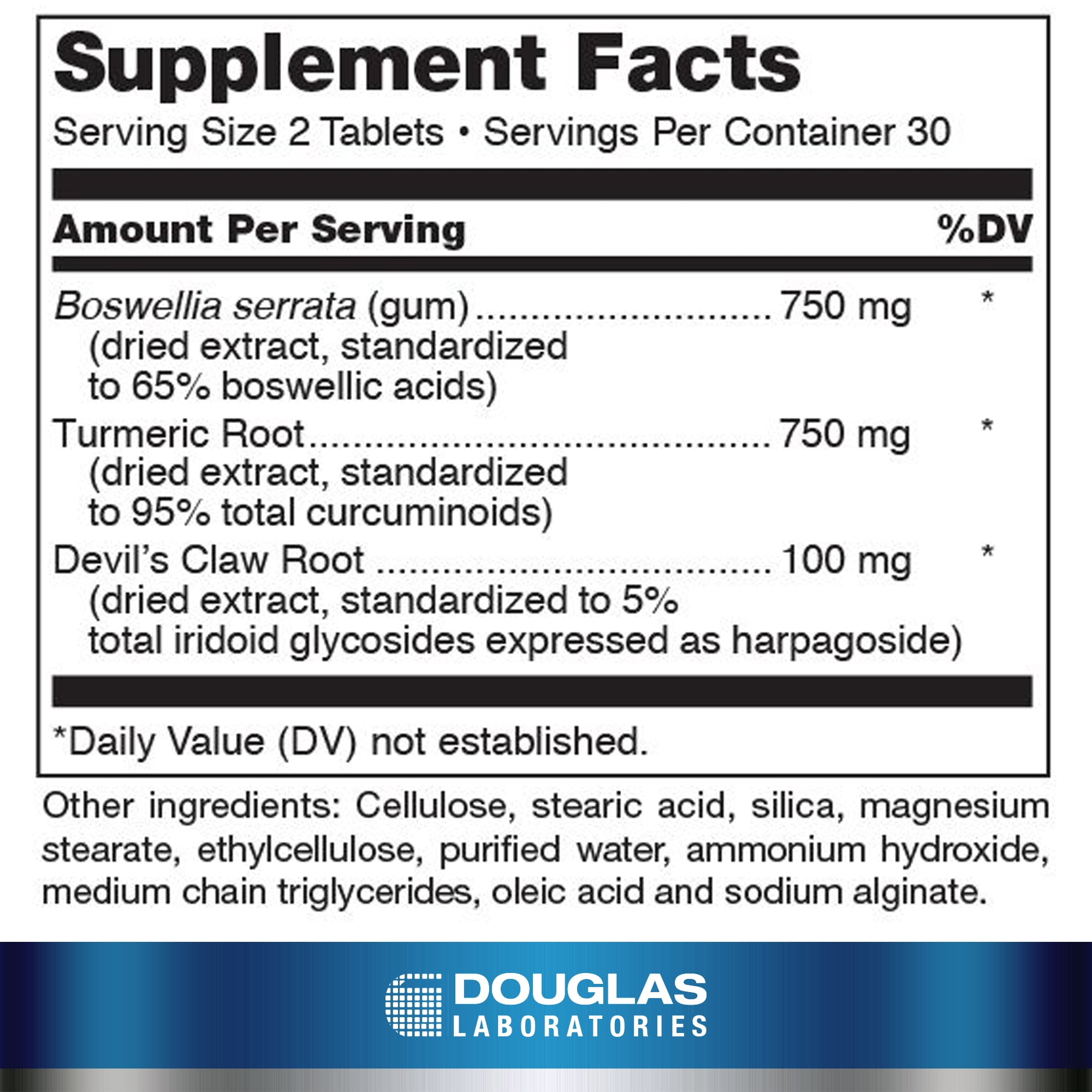 Douglas Laboratories Boswellia-Turmeric Complex | Botanical Extracts to Support Normal Recovery of Joints and Muscles after Exercise or Activity* | 60 Tablets