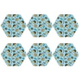 thumbnail image 2 of Lsque funny lion in pirate Pattern 4" Drink Coasters Set of 6, Leather Absorbent Coasters, Table Coaster Set Decorative Coffee Cup Coasters Housewarming Gift,Hexagon, 2 of 7