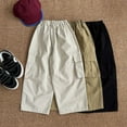 thumbnail image 3 of WhouRiu Big Boy' Pants Stylish Solid Elastic Waist Cargo Pants Kids Comfy Outerwear Loose Sweatpants with Pockets Beige,Sized 9-10, 3 of 8