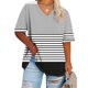thumbnail image 2 of Camisetas de Cuello en V Mujeres de Manga Corta Sobredimensionada Impresa Camiseta Interior de Verano, Top Deportivo para el Uso Casual, 2 of 4