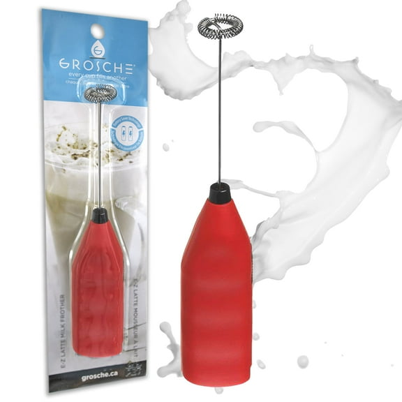 GROSCHE - EZ Latte Milk Frother Wand & Matcha Whisk Milk Frother Handheld Drink Mixer Handheld Milk Frother Wand Cream Frother - Coffee Frother - Battery Operated Frother