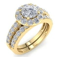 thumbnail image 2 of SuperJeweler 2 1/4 Carat Round Shape Lab Grown Diamond Bridal Set In 14K Yellow Gold For Women, 2 of 6