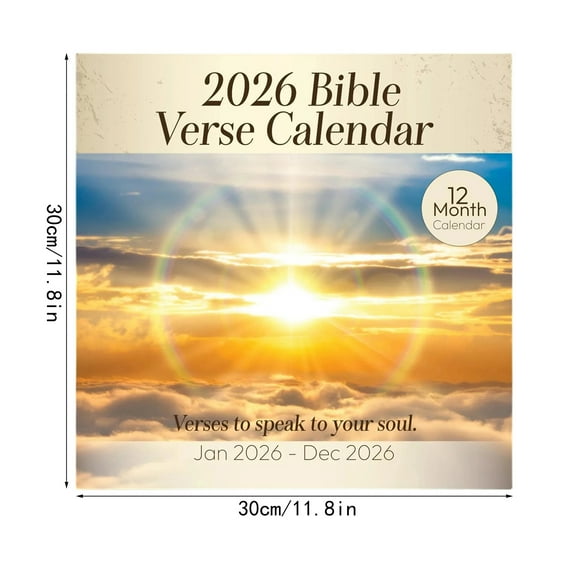 Hristian Calendar 2026 – Monthly Bible Verse Wall Calendar | Wisdom For The Year From Proverbs & Psalms | All Bible Quotes from the ESV | 11.7 x 11.7” Premium Scripture Calenda