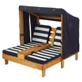 thumbnail image 2 of KidKraft Wooden Outdoor Double Chaise with Cup Holders, Kid's Furniture, Honey & Navy, 2 of 6
