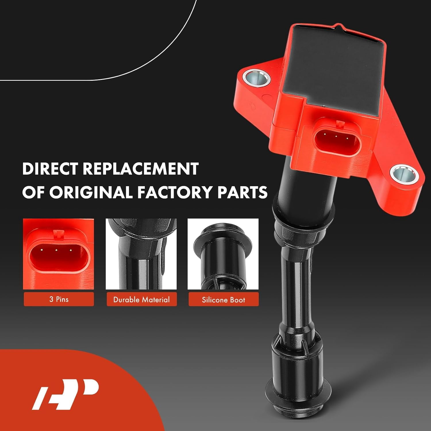 A-Premium (Red) Set of 8 Ignition Coil Pack and Iridium Spark Plugs Compatible with Ford Escape 2017-2019, Fusion 2014-2020, 1.5L