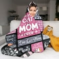 thumbnail image 5 of Cat Mom Blanket Gifts for Girls Women Best Cat Mom Ever Gift Cat Themed Gifts for Cat Lover Lady Gifts Soft Flannel Cat Throw Blanket for Birthday Mother''s Day 50" X 40", 5 of 6
