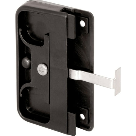 Slide-co Black Plastic Mortise Style Screen Door Latch and Pull