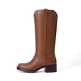 thumbnail image 2 of DREAM PAIRS Women's Knee High Boots Square Toe Tall Boots Pull-On Western Stitching Block Heel Fashion Boots, 2 of 8