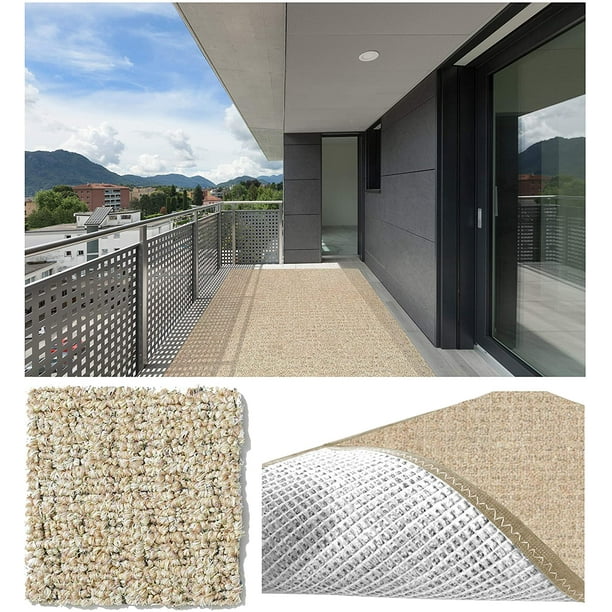 3x5' Straw Weave Indoor Outdoor Custom Cut Area Rug Carpet Runners with a Premium Fabric