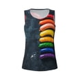thumbnail image 4 of Lsque Rainbow Sausages On Dark Slate Printed Workout Tank Tops for Women, Athletic Sports Tank Tops, Compression Sleeveless Dry Fit Shirts,Sleeveless Yoga Shirt-XX-Large, 4 of 9