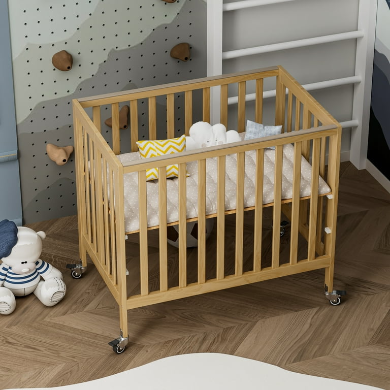 Fizzy Baby Foldable Baby Crib with Wheels Portable Baby Bed Travel