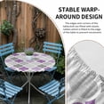 thumbnail image 4 of Purple Grey Morocco Lattice Round Fitted Tablecloth with Elastic Edge,Waterproof Table Cloth Fits Tables Up to 55"-60",Wipeable Washable Table Cover for Indoor Outdoor Dinning Party,Geometric Plaid, 4 of 9