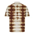 thumbnail image 4 of SGFCWSX Mens Short Sleeve Polo Shirt, Men Tie-Dye Classic Button Placket Collar Comfortable Casual Golf Shirts Brown Size 2XL, 4 of 5