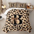 thumbnail image 2 of Castle Fairy Leopard Bow Letter B Quilt King for Girls,Old Fashion King Coverlet Set, 2 of 7