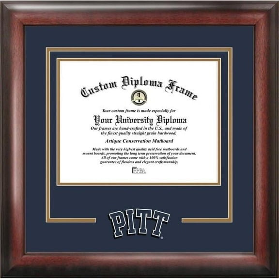 Campus Images PA993SG-1185 11 x 8.5 in. Pittsburgh Panthers Spirit Diploma Frame - Satin Mahogany