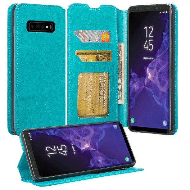 Samsung Galaxy S10e Case, Leather Flip Wallet Case Cover Folio