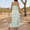 thumbnail image 4 of Summer Fashion Plus Size Spring Dresses for Women 2026 Solid Color V-neck Adjustable Strap, 4 of 7
