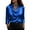 Blue, variant on Womens 3/4 Sleeve Elegant Shirts Cowl Neck Draped Dressy Casual Tunic Tops Work Office Blouses