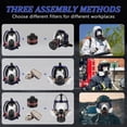 thumbnail image 4 of Máscara respiratoria, máscaras antigás de supervivencia nuclear y química, respirador antigás con filtros de carbón activado., 4 of 6