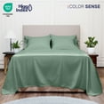 thumbnail image 3 of Color Sense 6-Piece 800 Thread Count Green Cotton Rich Adult Bed Sheet Set, King - Deep Pocket, 3 of 6