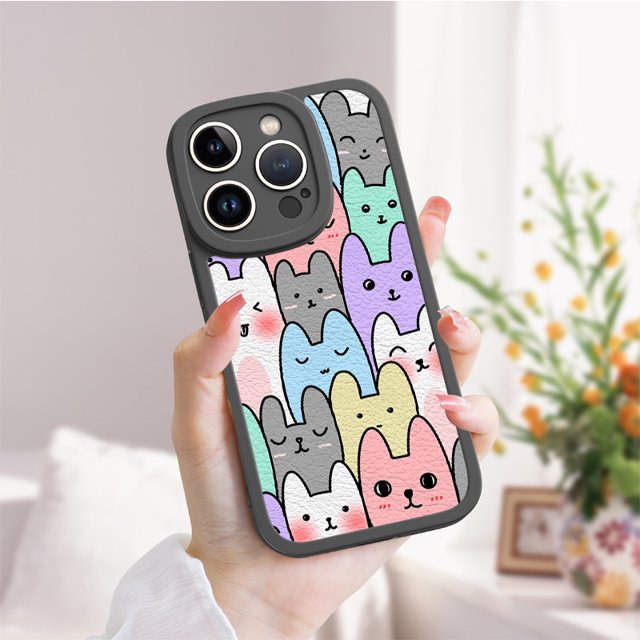 Agregue un toque de diversión a su iPhone con una funda de silicona TPU con estampado de dibujos animados creativos
