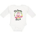 thumbnail image 3 of Inktastic Baby Flamingo My Grandma Loves Me with Flower Wreath Boys or Girls Long Sleeve Baby Bodysuit, 3 of 5