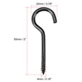 thumbnail image 4 of Uxcell 2" Screw Eye Hooks Self Tapping Screws Screw-in Hanger Eye-Shape  Hooks Black 12 Pack, 4 of 5