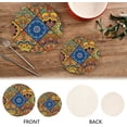 thumbnail image 3 of SKYSONIC Boho Colorful Flower Pot Holders Trivets, 2 Pcs Heat Resistant Trivets,Fantasy Floral Cotton Thread Weave Mats for Hot Pads Pans Pot Bowl Teapot for Kitchen Decor, 3 of 7