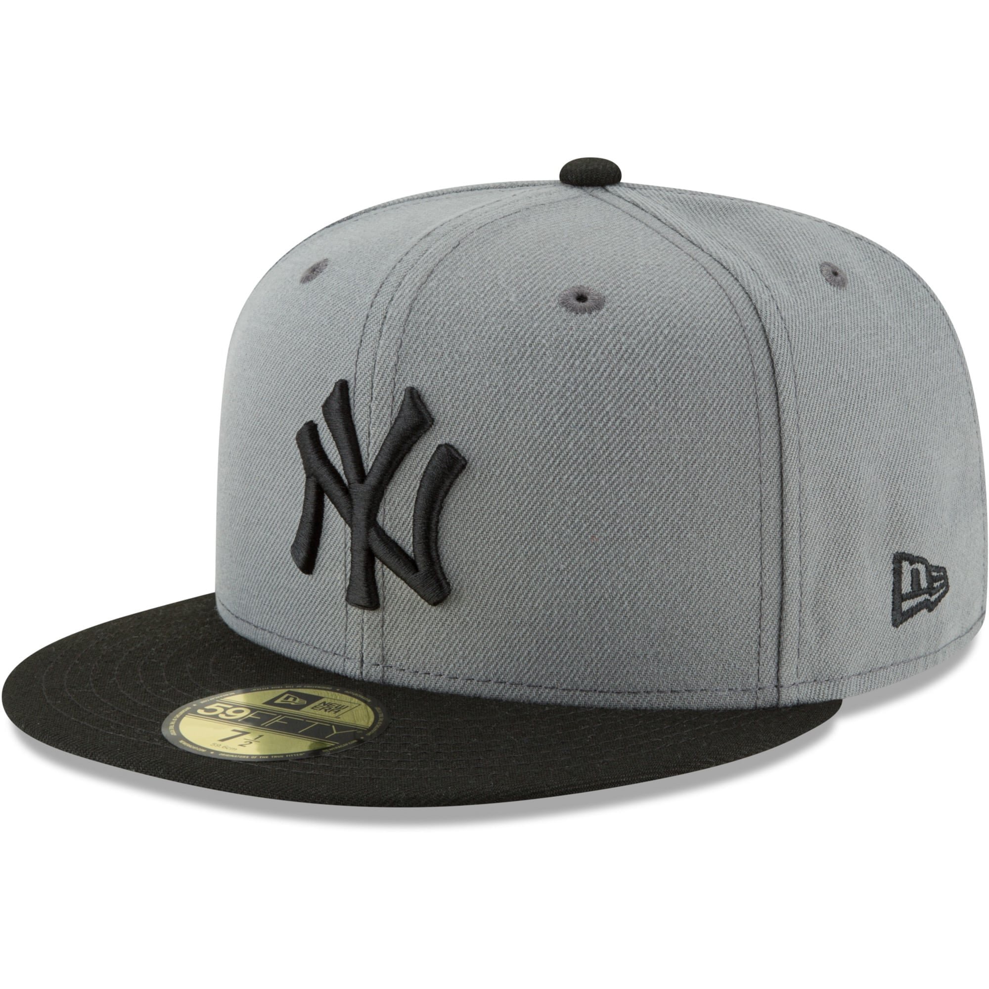 New York Yankees New Era Two Tone 59fifty Fitted Hat Gray Black Walmart Com Walmart Com