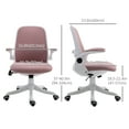 thumbnail image 3 of Vinsetto Office Chair Breathable Rocker with Liftable Armrest Office Pink, 3 of 10