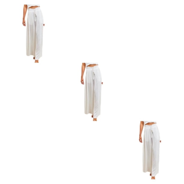 Qarigey Pantalones de moda de verano para mujer: pantalones de estilo fino, frescos y elegantes, moda de mujer, blanco L 1 Type1 NO1