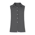 thumbnail image 4 of Aoiroe Linen Shirts for Women,Womens Business Casual Tops Summer Casual Tunic Blouse Casual Tunic Blouses Linen Sleeveless Tank Tops Sleeveless Office Work Tops Dark Gray 5XL, 4 of 4