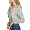 thumbnail image 2 of Doublju Women's Raglan Sleeve Crop Zip Up Hoodie With Kangaroo Pocket, 2 of 4