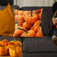 thumbnail image 2 of Fall Pumpkin Throw Pillow Cover, 18*18" Seasonal Autumn Thanksgiving Harvest Decoration for Home Sofa Couch, 2 of 4