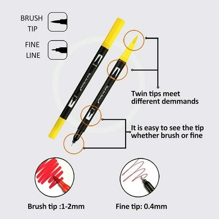 FOR Colouring Pens Dual Brush Pens Felt Tip Pens Art Markers Drawing Painting Calligraphy Colouring Books