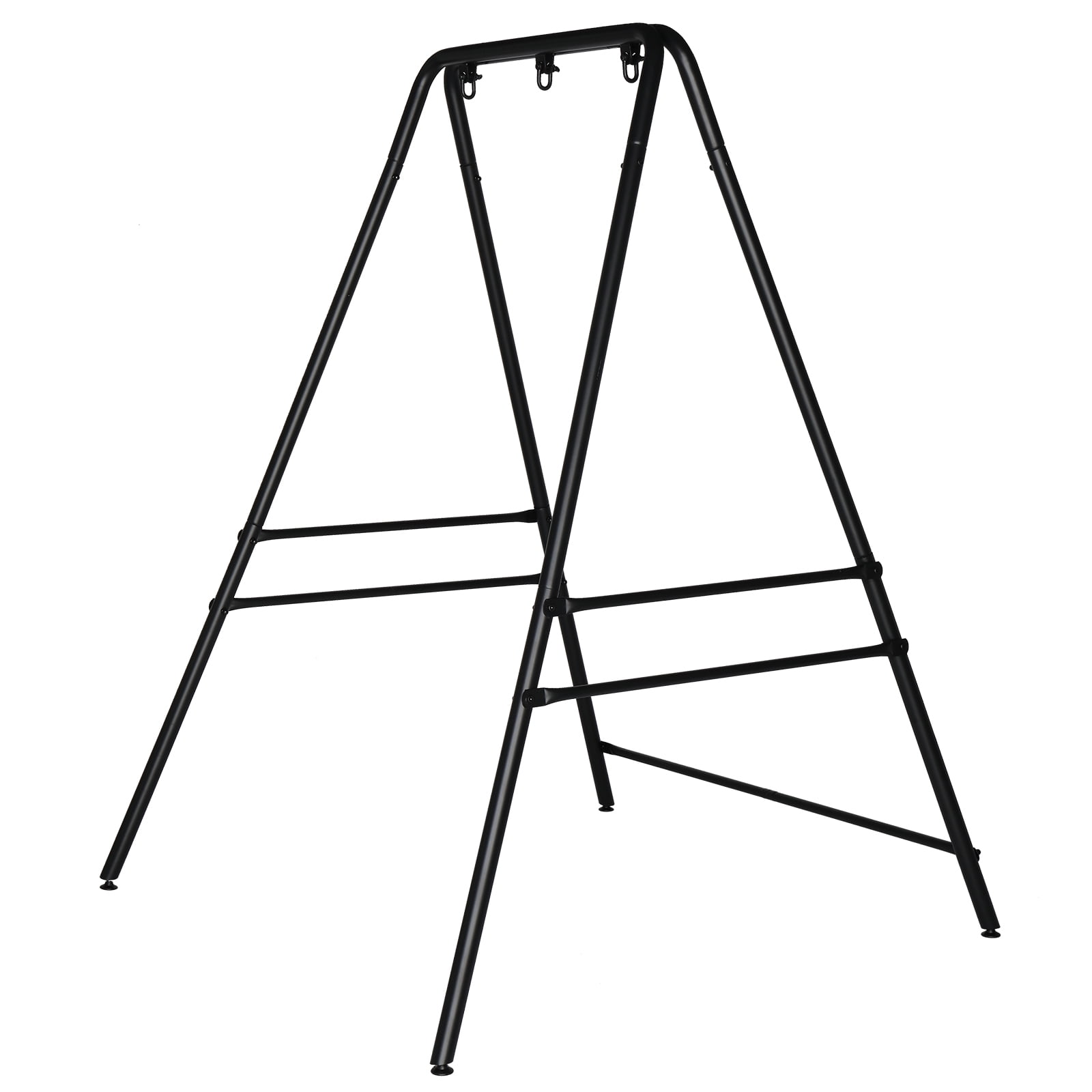 133*137*180cm Wrought Iron Four-Legged Standing 200kg Three Rings Hanging Chair Frame Black