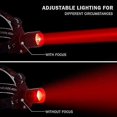 thumbnail image 3 of Red Headlamp, 1000 Lumens Rechargeable Headlamp With Zoomable Red Light Head Torch (red Light), 3 of 5