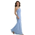 thumbnail image 2 of Elegant Long Formal Wedding Guest Dresses for Women Ruched Bodycon Maxi Evening Gown with Floral Shoulder Detail Cocktail Party Dress, 2 of 8