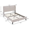 thumbnail image 3 of Ktaxon Full Platform Bed Frame with USB Charging, Upholstered Bed, Wingback Headboard/No Box Spring Required/Wood Slat Support/Easy Assembly/Beige, 3 of 13