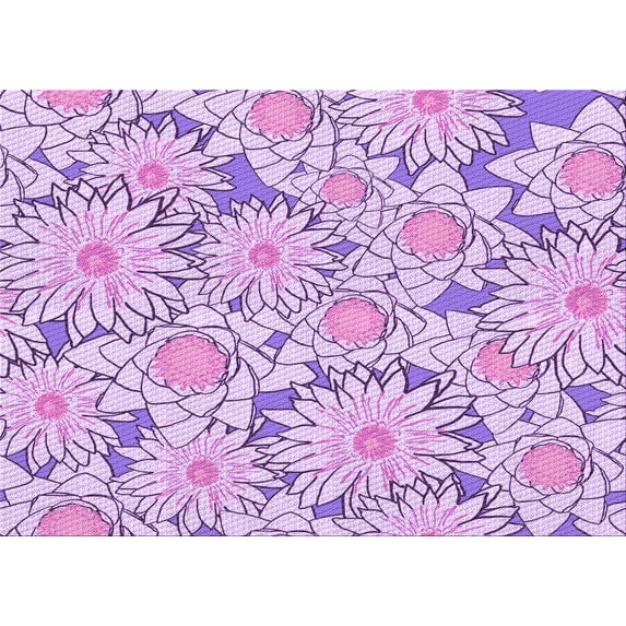 Ahgly Company Machine Washable Indoor Rectangle Transitional Blossom Pink Area Rugs, 8' x 12'