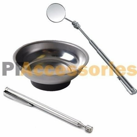Value Line Magnets - Wideskall® 3 Pcs Magnet Tray Flexible Mirror Pick-Up Mechanic Parts Magnetic Hand Tool Set